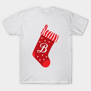 Christmas Stocking with the Letter B T-Shirt